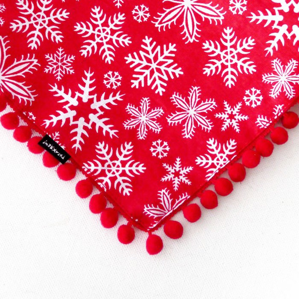 Dog Bandana Snowflakes handkerchief style to tie around your pet’s neck