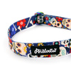 Halbes Würgehalsband Día de los Muertos 2,5 cm breit, für mittelgroße und größere Hunde, Holo-Beschläge