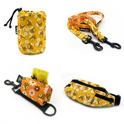 ACCESSORY KIT. Big dog. Busy Bees Psiakrew Series; Collar, Harness, Leash, Sachet for dog treats