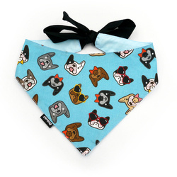 French Bulldog Psiakrew Bandana, gebundenes Taschentuch, Baumwollschal