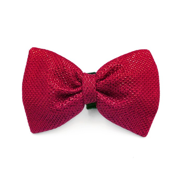 Red disco party bow tie for a dog; carnival New Year's Eve decorative bow Psiakrew
