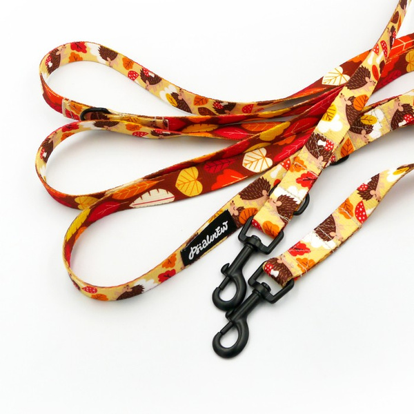 Long Dog Leash Hedgehog Dreamer Psiakrew width 2 cm (0.78"), black snap hook 6 cm