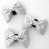 Grey and white checker Dog Bow Tie Lissi, Pet Bow Tie, Bowtie, Collar Attachment