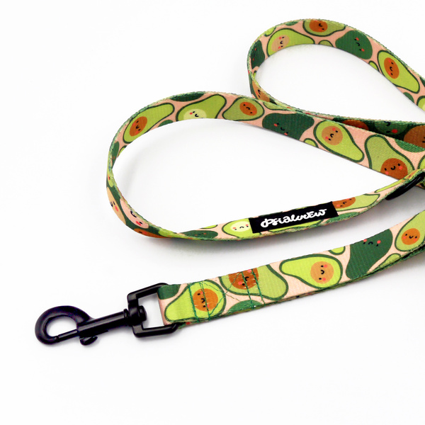 Walking leash for Dog Guacamole Time Psiakrew, width 2 cm, black snap hook 6 cm