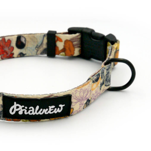 Verstellbares Hundehalsband Forest Treasures Psiakrew, Breite 2 cm, kleiner Hund, schwarze Beschläge