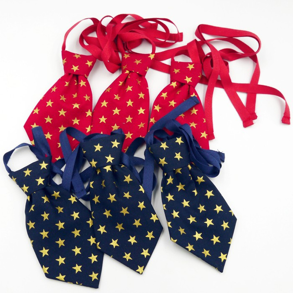 Red Christmas tie with gold stars for a dog Psiakrew