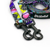 Long adjustable dog leash for small dogs, Crazy Leopard Psiakrew, 1.5 cm, black snap hook 6 cm