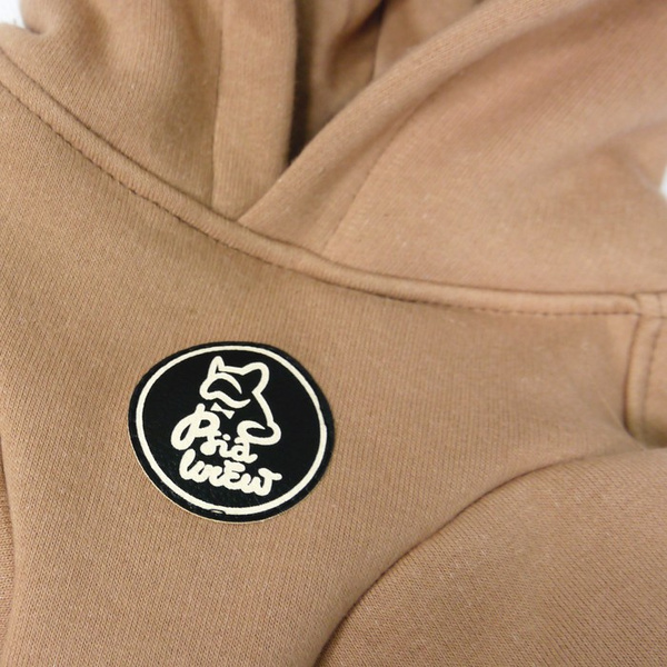 Beige Dog Hoodie Psiakrew, reflective inserts