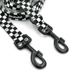 Dog Leash Checker width 2.5 cm, 1"  wide, black, big snap hook 8 cm