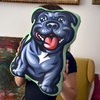 Staffordshire Bull Terrier Black Dog Decorative Pillow Cushion Stuffed Doggy cuddly mascot