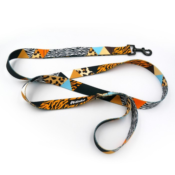 Hundeleine Wild Animals Psiakrew Breite 2,5 cm, 1" breit, schwarzer Karabinerhaken 6 cm