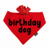 Dog Bandana BIRTHDAY DOG Psiakrew, personalized tied handkerchief, red bandana scarf