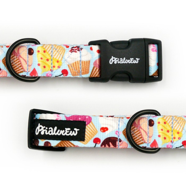 Verstellbares Halsband Hot Sweetness Psiakrew, 2,5 cm breit, schwarze Beschläge