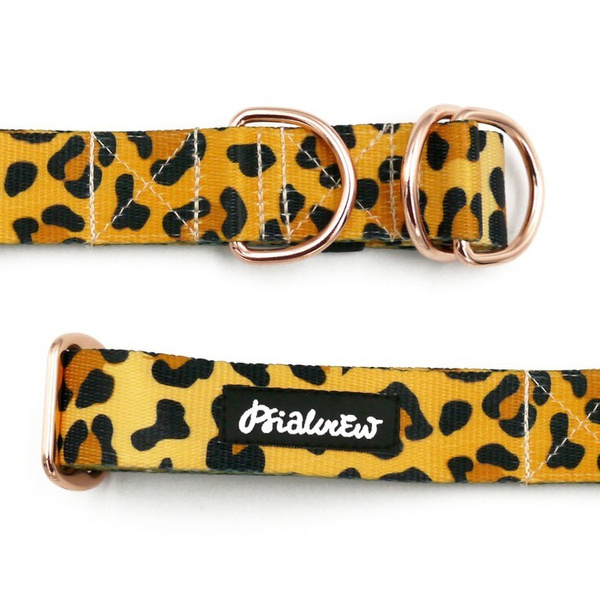 Half-choke collar Tarzan, 3 cm wide, medium and big dogs, pink gold extras