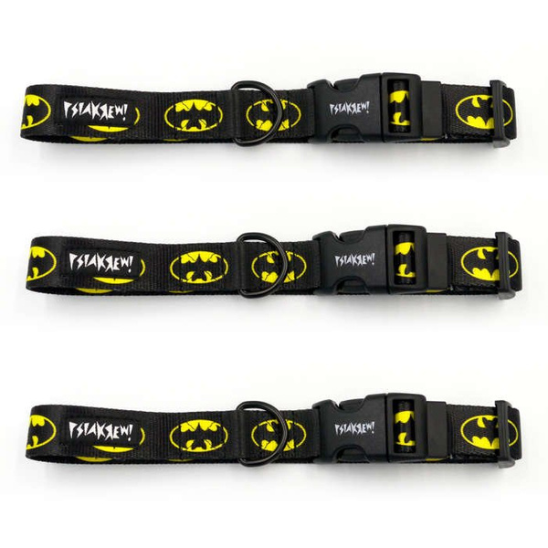 Dog Collar Psiakrew Bat Dog 2.5 cm, 1" wide, black extras