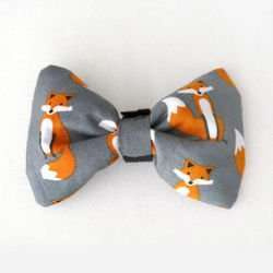 Dog Bow Tie, gift for dog, Pet Bow Tie, Bowtie, Collar Attachment, Fox