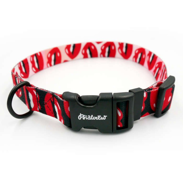 Dog Collar Psiakrew Lipstick 2.5 cm wide, black extras