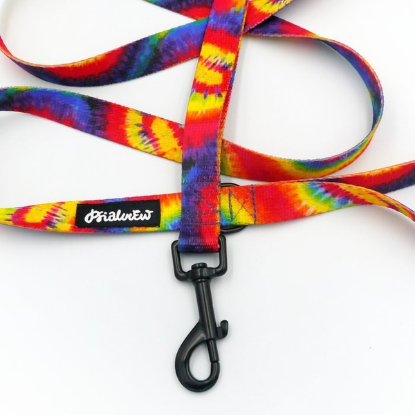 Dog Leash Tie Dye width 2 cm 0.78 ", black extras
