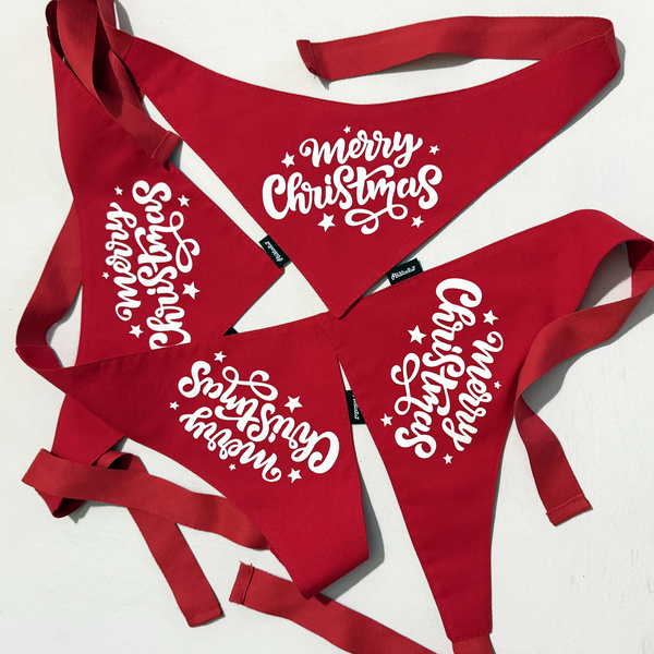 Bandana for Dog Merry Christmas Psiakrew, red bandana scarf