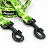 Dog Leash Green Frogs width 2.5 cm, 1"  wide, snap hook black 8cm
