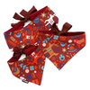 Bandana dla psa z motywem ludowym świątecznym wiązana chusteczka, apaszka bawełniana Winter Folk