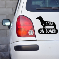 Naklejka na samochód z imieniem Psa Jamnik On Board Psiakrew