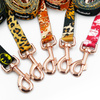 Dog Leash Batdog width 2.5 cm, 1"  wide, pink gold, big snap hook 8 cm