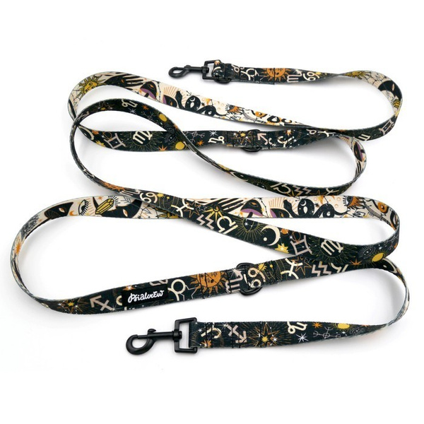 Dog Leash Zodiak width 2.5 cm, 1" wide, snap hook black 6cm