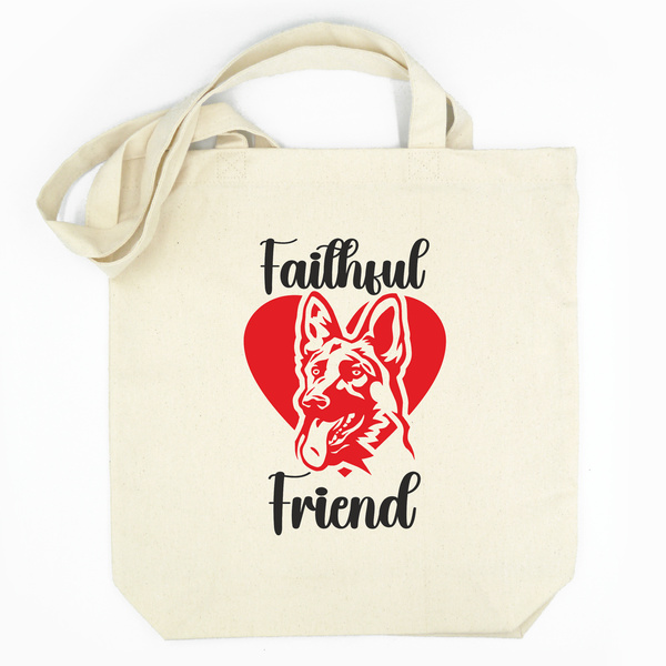Personalized Cotton Tote Bag Psiakrew German Shepherd Dog + Custom Text
