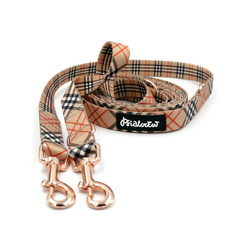 Long Dog Leash Dogberry Psiakrew width 2 cm (0.78") wide, rose gold snap hook 6 cm