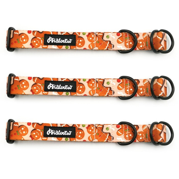 Half-choke collar Cinnamon Gingerbread Psiakrew, 2.5 cm wide, medium and big dogs, black extras