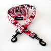 Dog Leash Snowman width 2 cm wide, black small snap hook 6 cm