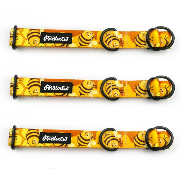 Half-choke collar Busy Bees Psiakrew, 2.5 cm wide, medium and big dogs, black extras
