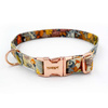 Dog Collar Psiakrew Forest Treasures, 2 cm 0.78"  wide, for smaller dogs, pink gold clip