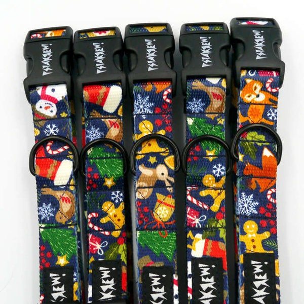 Dog Collar Psiakrew Winter is coming, 2 cm 0.78" wide, for smaller dogs