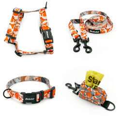 ACCESSORY KIT. Small dog. Foxy Lady Psiakrew Series; Collar, Harness, Leash, Pouch