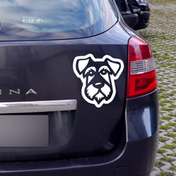 Schnauzer Psiakrew Hunde-Autoaufkleber für dunkle Karosserien