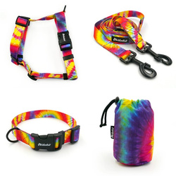 ACCESSORY KIT. Big dog. Tie Dye Psiakrew Series; Collar, Harness, Leash, Sachet for dog treats