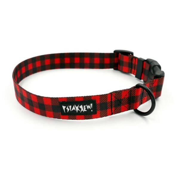 Dog Collar Psiakrew Lumberjack 2.5 cm, 1" wide, black extras