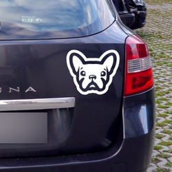 French Bulldog Psiakrew dog car sticker for dark car bodies