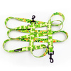 Dog Leash Green Frogs width 2.5 cm, 1"  wide, snap hook black 6cm