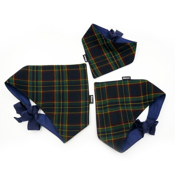 Hunde-Bandana Tartan Dunkelblaues Taschentuch zum Binden um den Hals Ihres Haustieres
