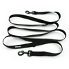 Black Dog Leash width 2.5 cm, 1" wide, big black snap hook 8 cm