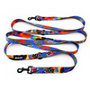 Dog Leash Colorful Thicket width 2.5 cm, 1" wide, snap hook black 6cm