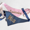 Bandana Denim z imieniem Psa Psiakrew, personalizowana wiązana chusteczka Leopard