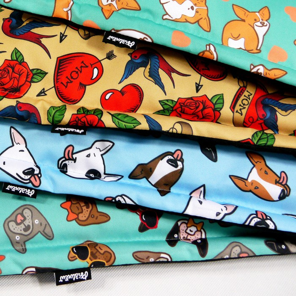 Waterproof Mat for the dog, puppy, cat, Love Mom Tattoo Psiakrew Design