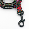 Smycz miejska dla małego Psa Tartan, szerokość 2 cm, czarny karabińczyk 7cm