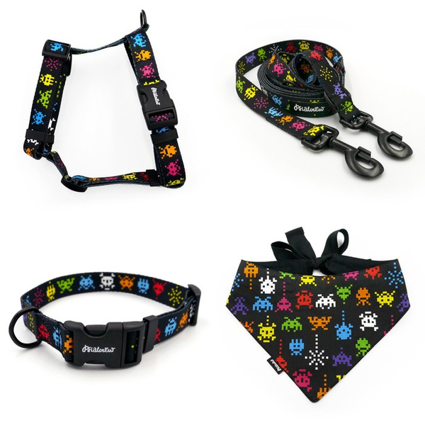 ACCESSORY KIT. Big dog. Invaders Psiakrew Series; Collar, Harness, Leash, Bandana