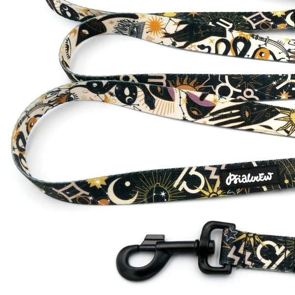 Dog Leash Zodiak width 2.5 cm, 1" wide, snap hook black 8cm