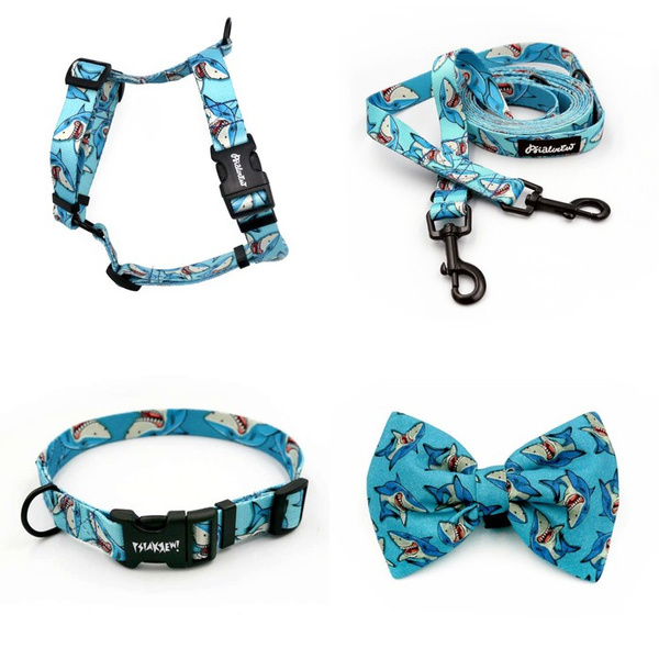 ACCESSORY KIT. Small dog. Shark Psiakrew Series; Collar, Harness, Leash, Bow Tie